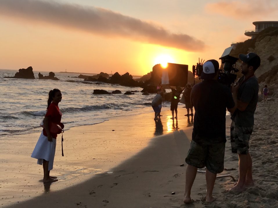 Private Lifeguard Services in Newport Beach and Laguna Beach filming a commercial on the beach